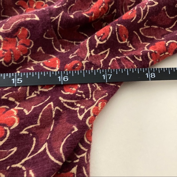 Lucky Brand Top Split V-neck Boho Paisley Shirt S - Picture 9 of 9